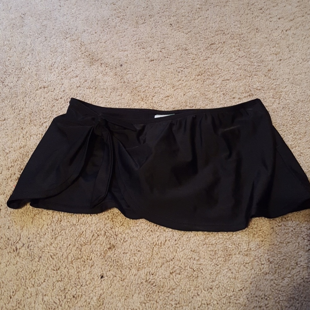 Black swim skirt with attached bottoms